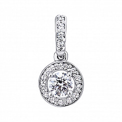 Підвіска з білого золота з фіанітом 3874/б кс