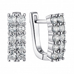 Серьги из серебра с фианитами B00042-E/12/1