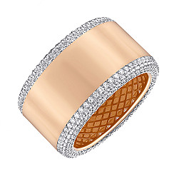 Кольцо из комбинированного золота с фианитами 18555/01/1/1
