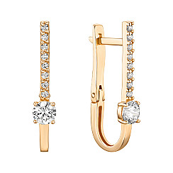 Серьги из красного золота с фианитами S216261-E/01/1