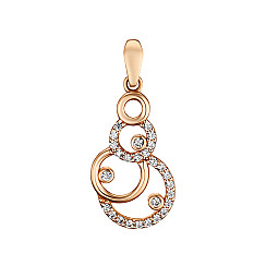Подвес из красного золота с фианитами P-861-P/01/1
