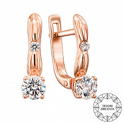 Сережки з червоного золота з фіанітами Tesori Zirconia 22003/01/0/4273