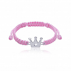 Браслет Uma&Umi зі срібла з текстилем та фіанітом Swarovski Артикул 459559200619