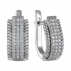 Серьги из серебра с фианитами GE13942A-E/12/1