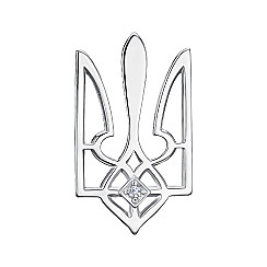 Підвіс зі срібла Тризуб з фіанітом с35016