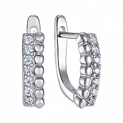 Серьги из серебра с фианитами SZDE15089-E/12/1
