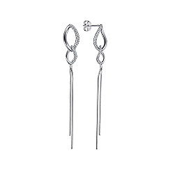 Серьги-подвески из серебра с фианитами B02519-E/12/1