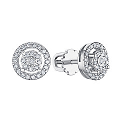 Сережки-пусети з білого золота з діамантами 520180/02/1/11047