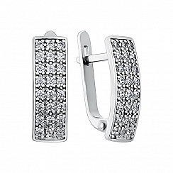 Серьги из серебра с фианитами 82648б