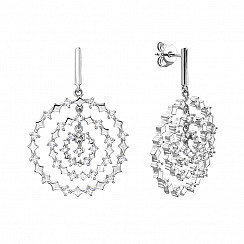 Сережки-підвіски зі срібла з фіанітами ME14128A-E/12/1