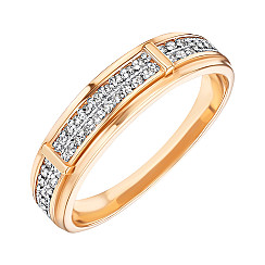 Ring made of combined gold with diamonds 800035/01/1/8007