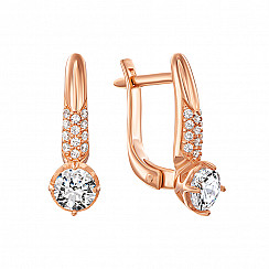 Серьги Sovissimo из красного золота с фианитами 2190747101