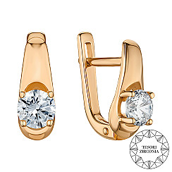 Серьги из красного золота с фианитом Tesori Zirconia 21926/01/0/4028