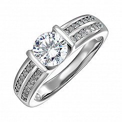 Каблучка зі срібла з фіанітами 1RI56573-R/12/1
