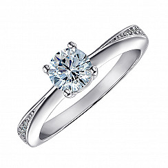 Помолвочное кольцо из серебра с фианитами 1RI56854-R/12/1