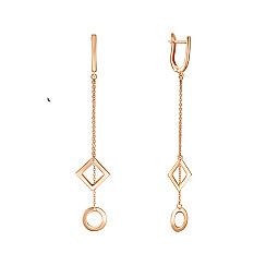 Серьги-подвески из красного золота 02416/01/0