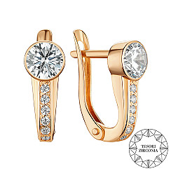 Серьги из красного золота с фианитами Tesori Zirconia 21962/01/0/4033