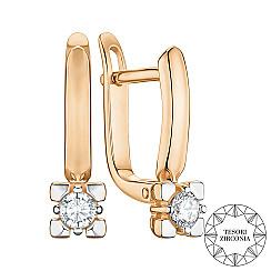 Сережки з комбінованого золота з фіанітом Tesori Zirconia 22050/01/1/4035