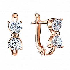 Сережки з червоного золота з фіанітами S Zirconia  22000/01/0/1686