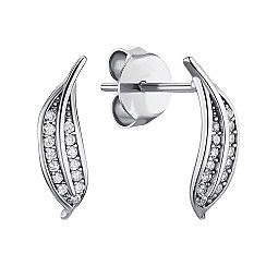 Серьги-пусеты из серебра с фианитами B04994-E/12/1