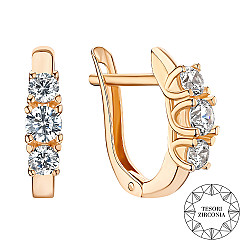 Серьги из красного золота с фианитами Tesori Zirconia 21766/01/0/4283