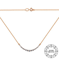 Кольє з червоного золота з фіанітами Tesori Zirconia 6084/66024-3/01/0/4373