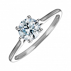 Помолвочное кольцо из серебра с фианитом SZDR16747-R/12/1
