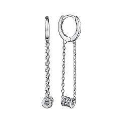 Серьги-подвески из серебра с фианитами B04884-E/12/1