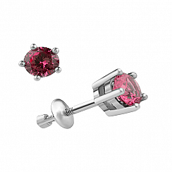 Серьги AGNI из серебра с родолитом 2095_9р-ROD