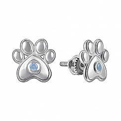 Сережки-пусети з срібла з опалом 249559500611