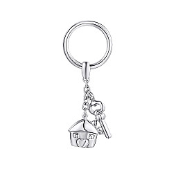 Брелок ключ с домом из серебра KCHXX000045-BR/12