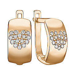 Серьги из красного золота с фианитами G-2632-E/01/1