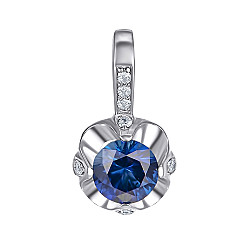Підвіска з срібла з сапфіром гідротермальним та фіанітами 3738р-HSPH