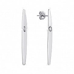Серьги-подвески из серебра ORT  8869 G-E/12
