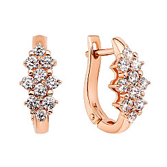 Серьги из красного золота с фианитом 21460 к