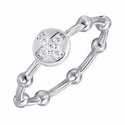 Каблучка з срібла з фіанітами ISA0477-R/12/1
