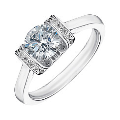 Кольцо из серебра с фианитами 1RI59284-R/12/1