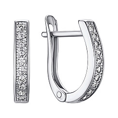 Серьги из серебра с фианитами с40163