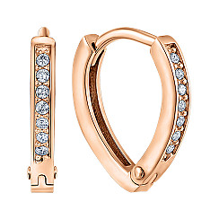 Серьги-кольца из красного золота с фианитами UZ29076204: цена