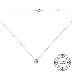 Кольє зі срібла з фіанітом Tesori Zirconia 6032/66024-3/12/1/4024