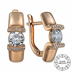 Сережки з червоного золота з фіанітами Tesori Zirconia 22062/01/0/4207