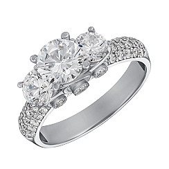 Кольцо из серебра с фианитами P-1139-R/12/1