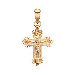 Хрестик зі срібла в червоній позолоті 31349-Пз/17/0