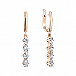 Сережки з червоного золота з фіанітом s zirconia 21890/01/1/31