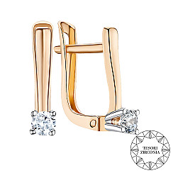 Сережки з комбінованого золота з фіанітом Tesori Zirconia 2886/01/1/4035