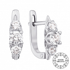 Серьги из белого золота с фианитами Tesori Zirconia 2965/02/1/4187