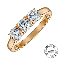 Каблучка з червоного золота з фіанітами Tesori Zirconia 13464/01/0/4027