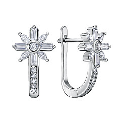 Сережки зі срібла з фіанітами 1EA92032-E/12/1