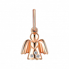 Підвіска-янгол з червоного золота з фіанітами 3107582101