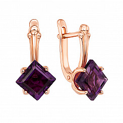 Серьги из красного золота с аметистом 50399/ам